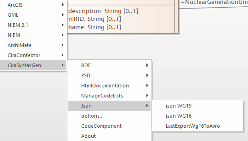 Figure 14-14: Setting namespace, URI, and filename for schema