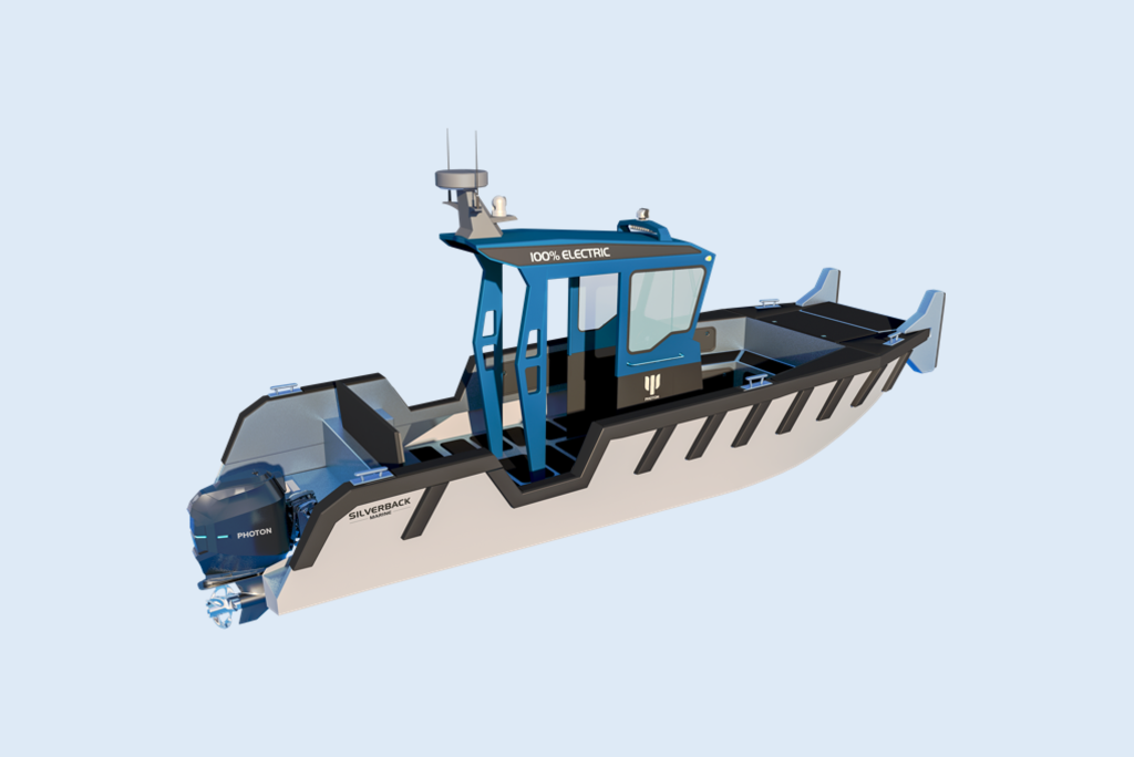 A 3D Rendering of an Electric Workboat