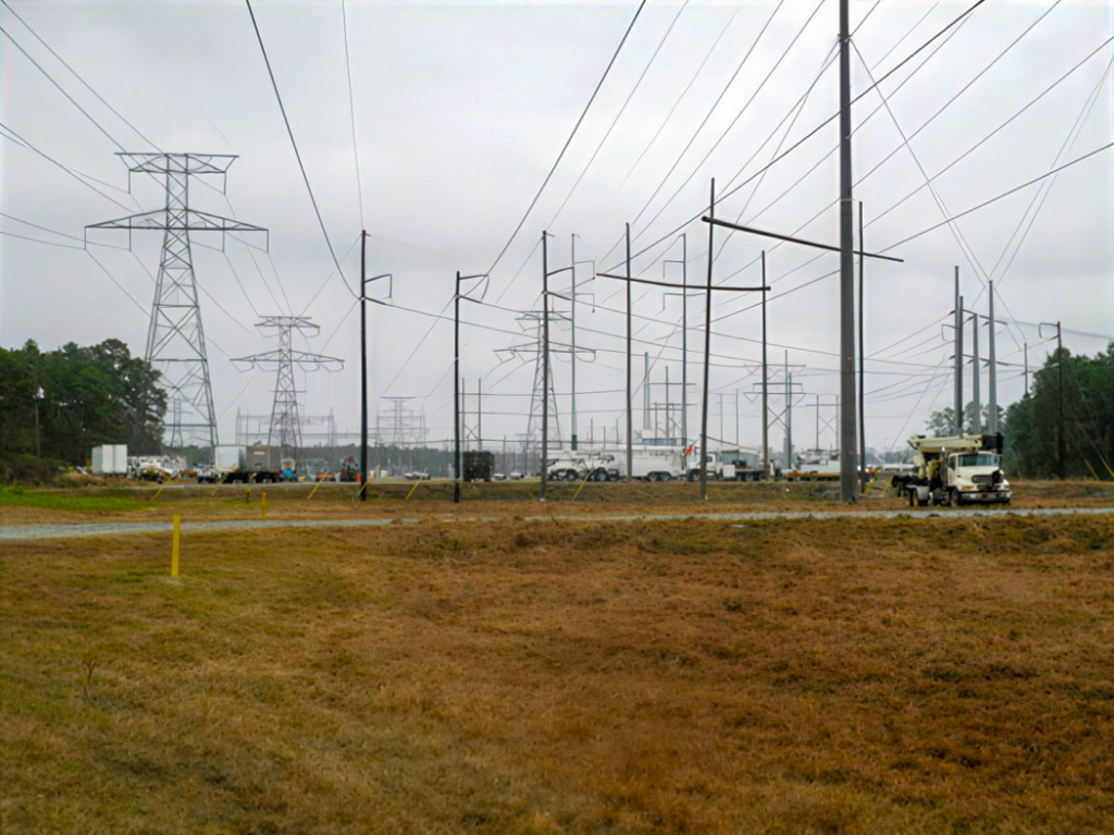 Figure 4. A 230-kV corridor approaching a substation Figure 4. A 230-kV corridor approaching a substation