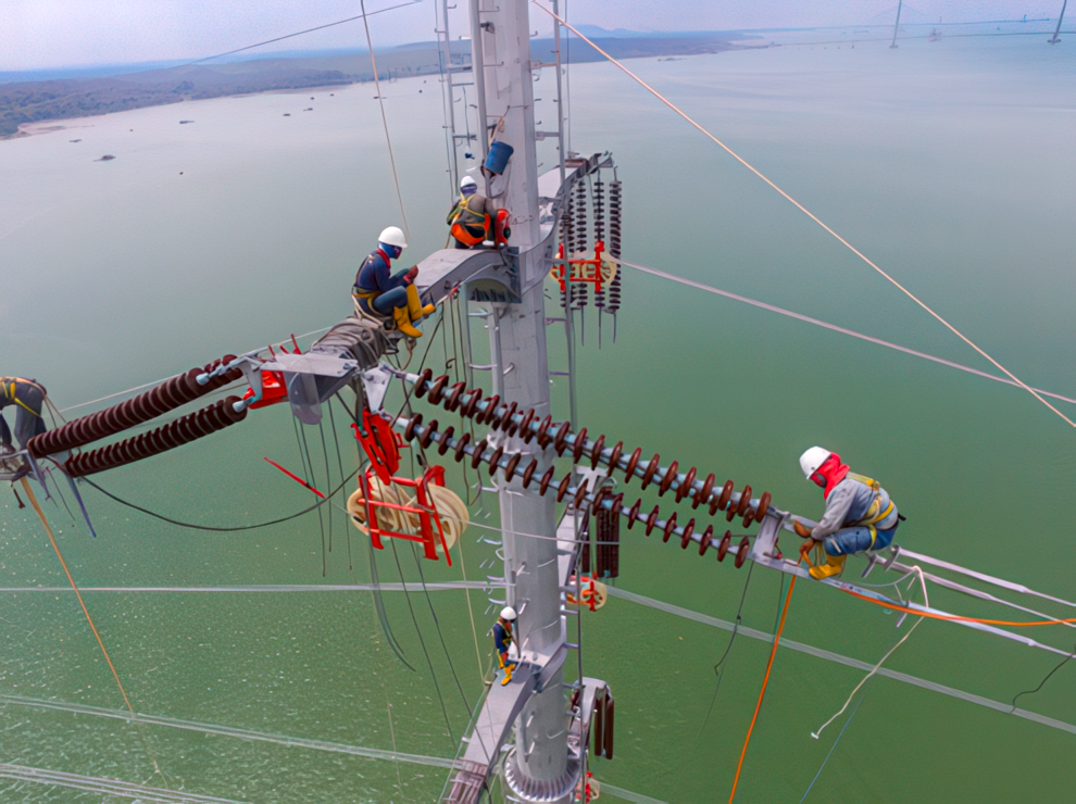 Figure 43. Mid-river dead-end assembly installation Figure 43. Mid-river dead-end assembly installation