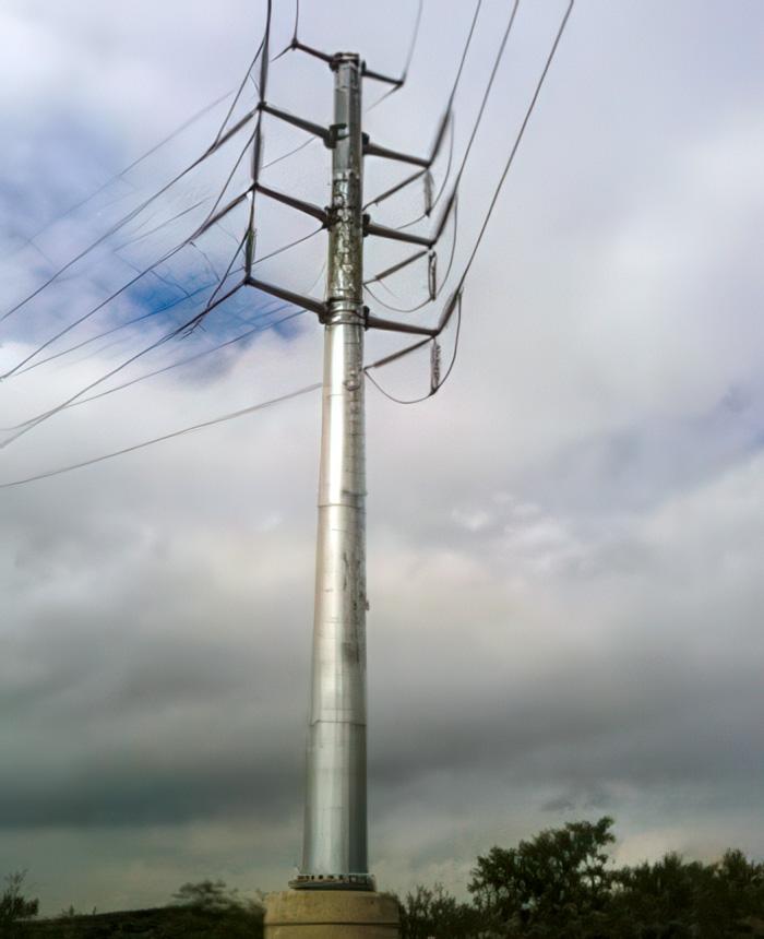 Figure 37. Monopole with low-sag conductors installed Figure 37. Monopole with low-sag conductors installed