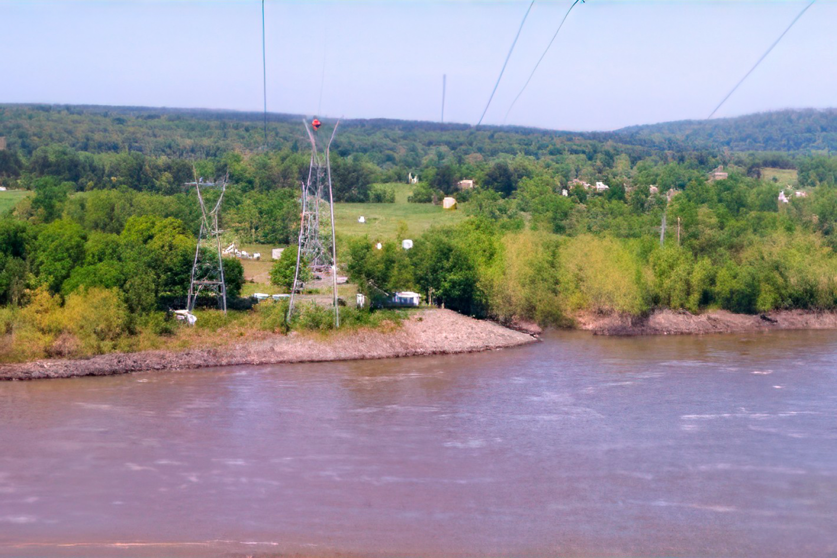 A 161-kV transmission line that crosses the Arkansas River