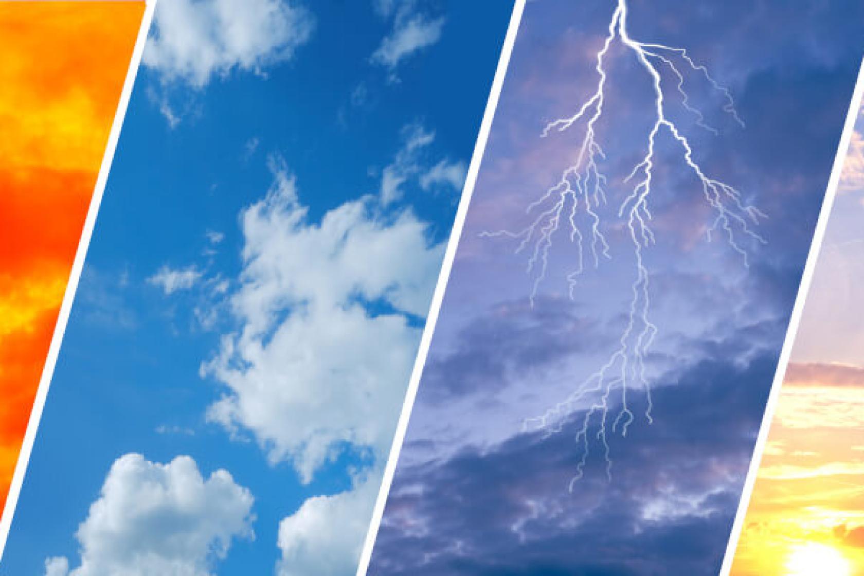 Partitioned image of different types of weather
