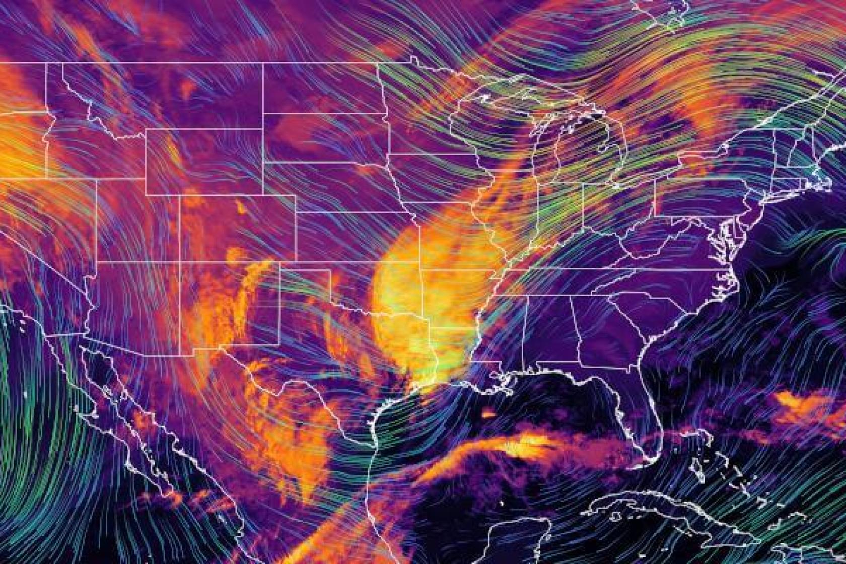 Weather map of the United States